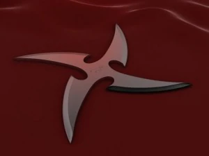 4 point curved shuriken 3D Model