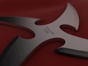 4 point curved shuriken 3D Model