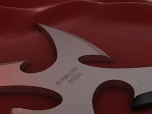 4 point curved shuriken 3D Model