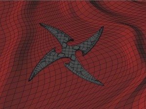 4 point curved shuriken 3D 模型