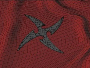4 point curved shuriken 3D Model