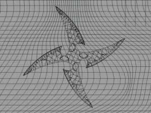 4 point curved shuriken 3D 模型