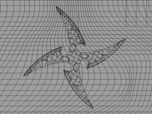 4 point curved shuriken 3D Model