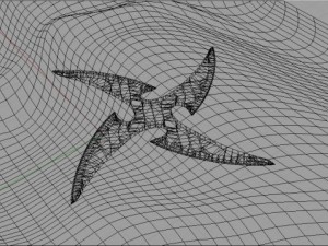 4 point curved shuriken 3D 模型