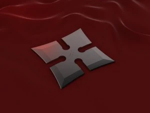 4-точечный сюрикен с широким краем 3D Модель