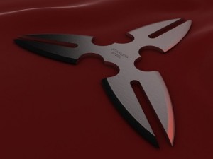 3 point shuriken twin bladed Modello 3D