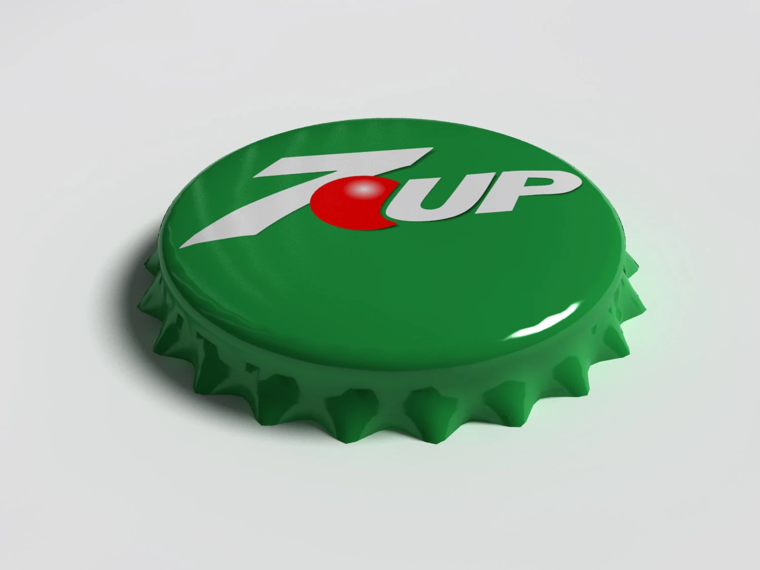 7up bottle tin cap 3D Model .c4d .max .obj .3ds .fbx .stl .blend 