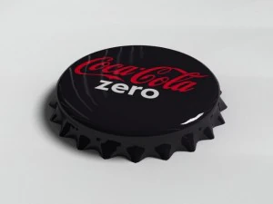 Cola-Zero-Flaschen-Zinnverschluss 3D Modell