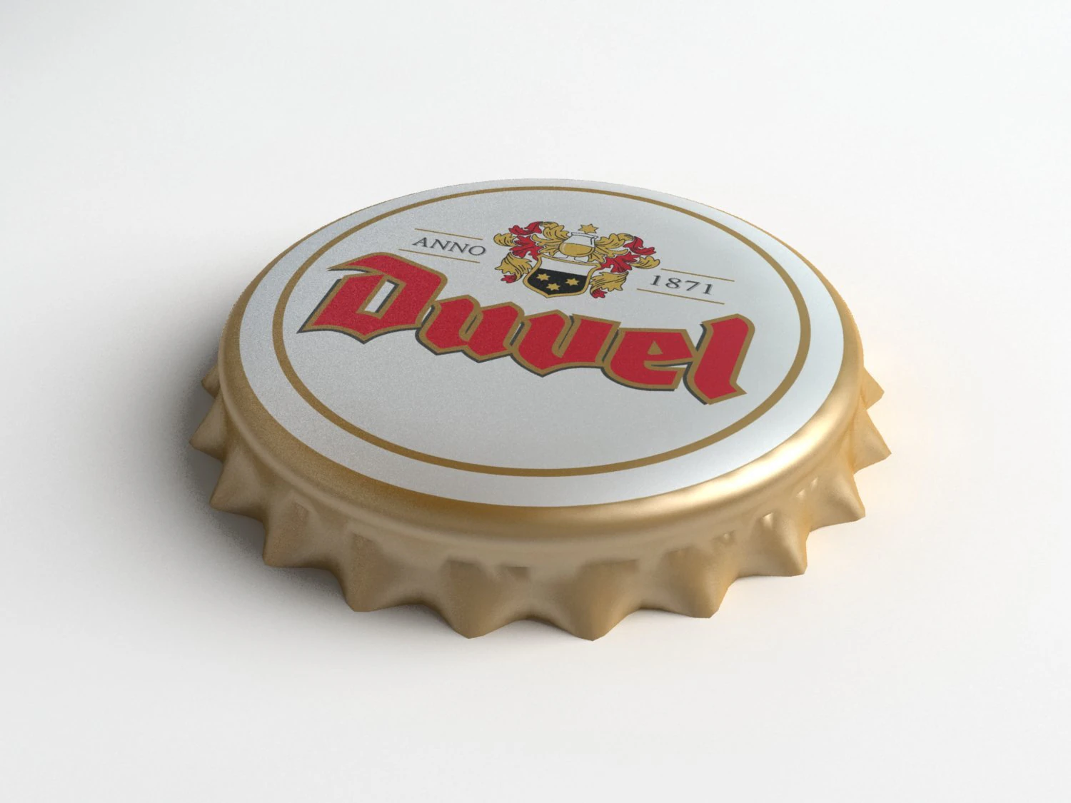 duvel beer bottle tin cap 3D Model .c4d .max .obj .3ds .fbx .stl .blend
