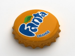 fanta orange bottle tin cap Modèle 3D