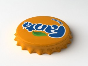 fanta orange bottle tin cap Modèle 3D