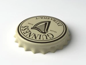 guinness beer bottle tin cap 3D Model