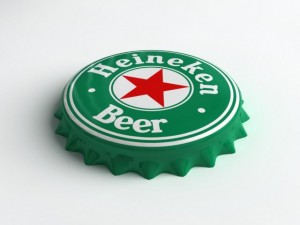 heineken bottle tin cap Modello 3D