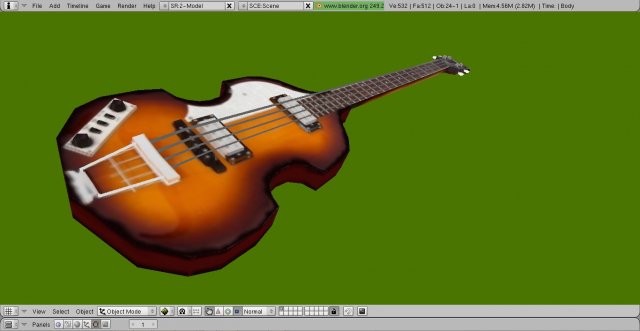 hofner bass 3D Model .c4d .max .obj .3ds .fbx .stl .blend 