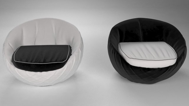 velvet swivel chair Modèle 3D .c4d .max .obj .3ds .fbx .stl .blend 