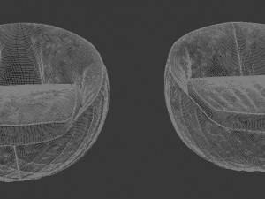 velvet swivel chair Modèle 3D