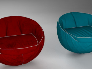velvet swivel chair Modèle 3D
