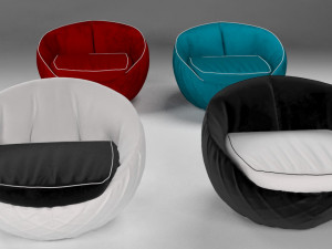 velvet swivel chair Modèle 3D