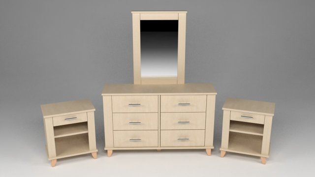 bedroom furniture set Model 3D .c4d .max .obj .3ds .fbx .stl .blend 