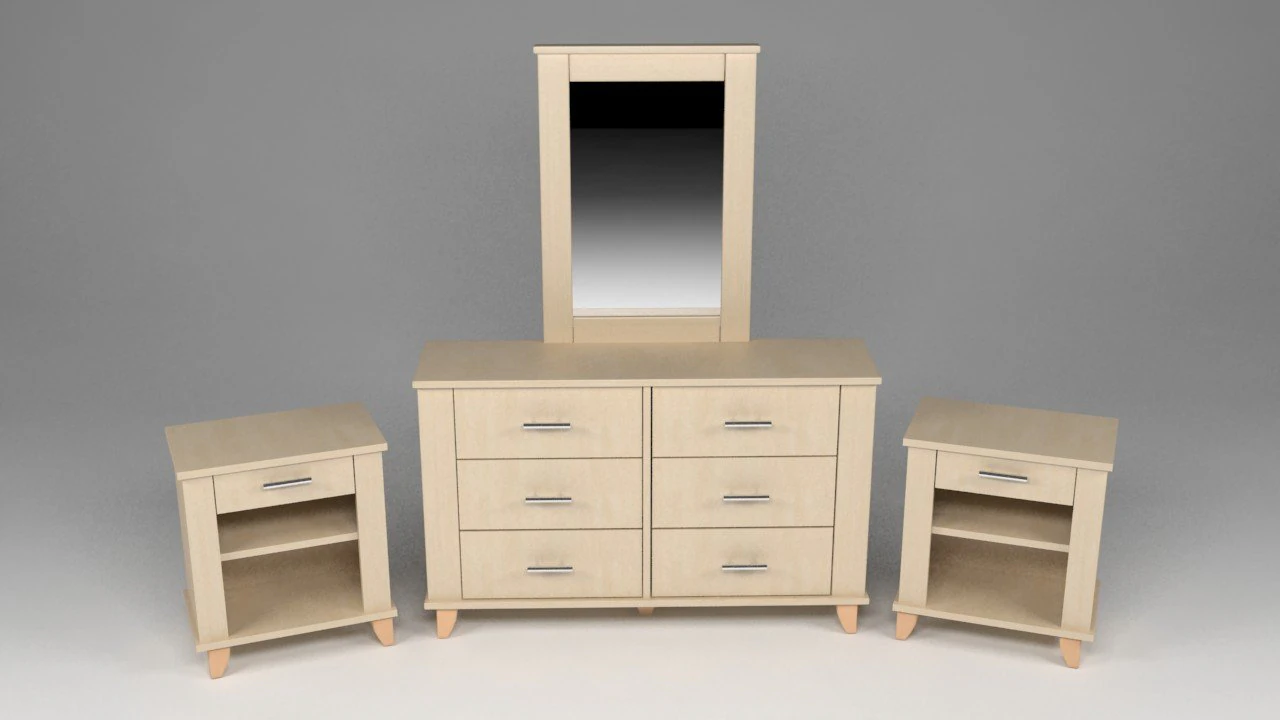 bedroom furniture set 3D Model .c4d .max .obj .3ds .fbx .stl .blend 