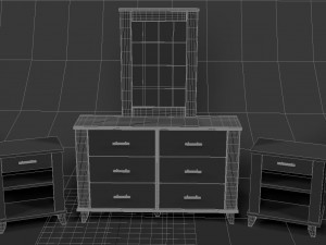 bedroom furniture set Model 3D