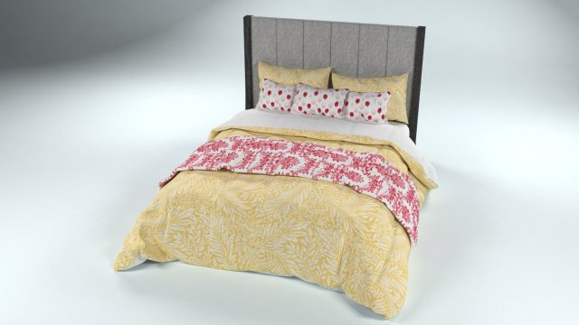 modern double bed 3D मॉडल .c4d .max .obj .3ds .fbx .stl .blend 