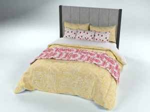 modern double bed 3D Model