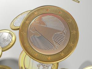 german 1 euro coin Modelo 3D