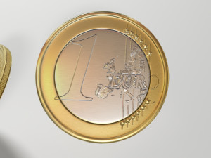 german 1 euro coin Modelo 3D