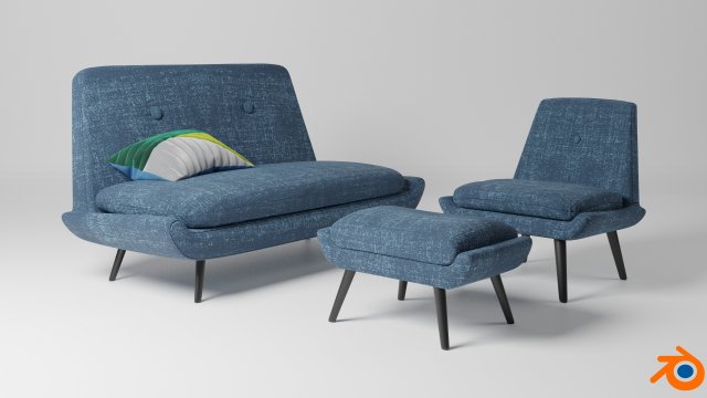 jonny furniture set 3D 모델 .c4d .max .obj .3ds .fbx .stl .blend 