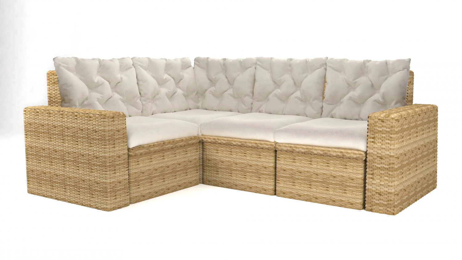 solleron rattan sofa 3D Model .c4d .max .obj .3ds .fbx .stl .blend