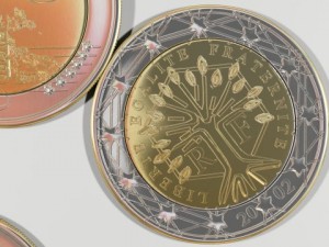 french 2 euro coin Modelo 3D
