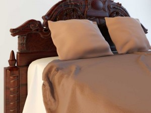 classic double bed Modello 3D
