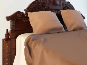 클래식 더블 침대 3D 모델