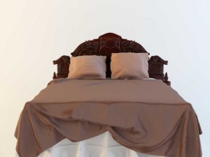 classic double bed Modelo 3D