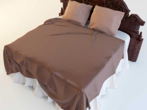 classic double bed Modelo 3D