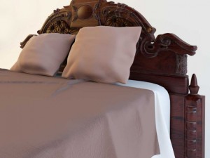 classic double bed Modelo 3D