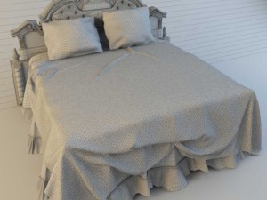 classic double bed Modelo 3D