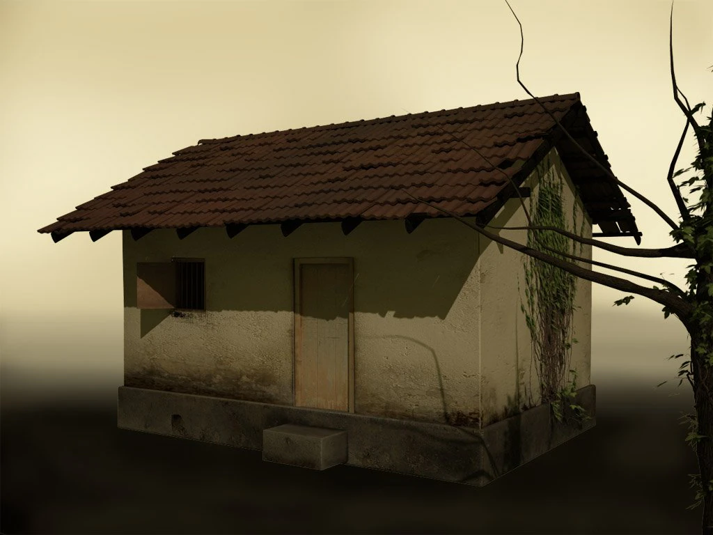 old small house south asian style 3D Model .c4d .max .obj .3ds .fbx .stl .blend 