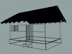 old small house south asian style 3D Model