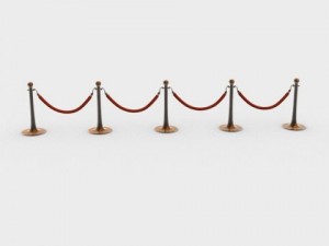 stanchions and rope barrier 3Dモデル