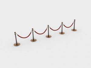 stanchions and rope barrier 3Dモデル