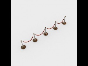 stanchions and rope barrier 3Dモデル