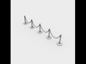 stanchions and rope barrier 3Dモデル