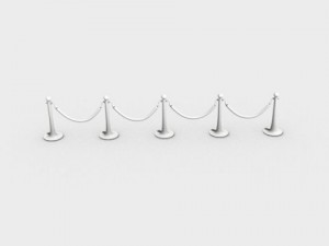 stanchions and rope barrier 3Dモデル