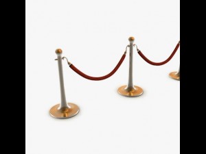 stanchions and rope barrier 3Dモデル