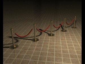 stanchions and rope barrier 3Dモデル