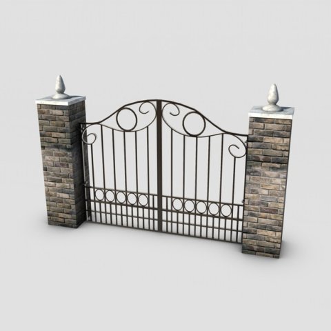 iron gate Modelo 3D .c4d .max .obj .3ds .fbx .stl .blend 