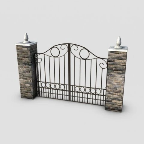 iron gate 3D Model .c4d .max .obj .3ds .fbx .stl .blend