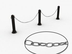 stanchions and chain barrier 3D Model